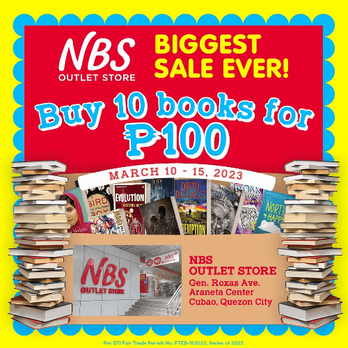 You can buy 10 books for only P100 at this Cubao book store this March